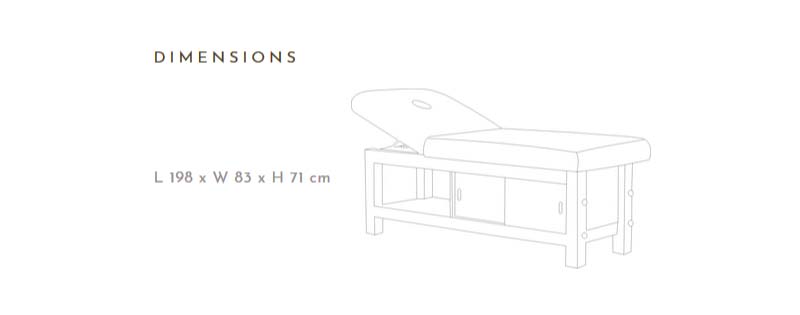 Kaya Massage Bed with Storage underneath, manual height adjustment