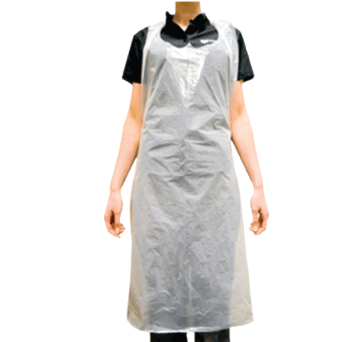 PLASTIC APRON DISP SILVER